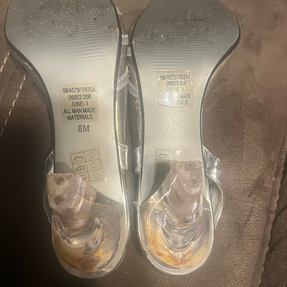 Pierre Dumas Silver Strappy Heels - Picture 4 of 4